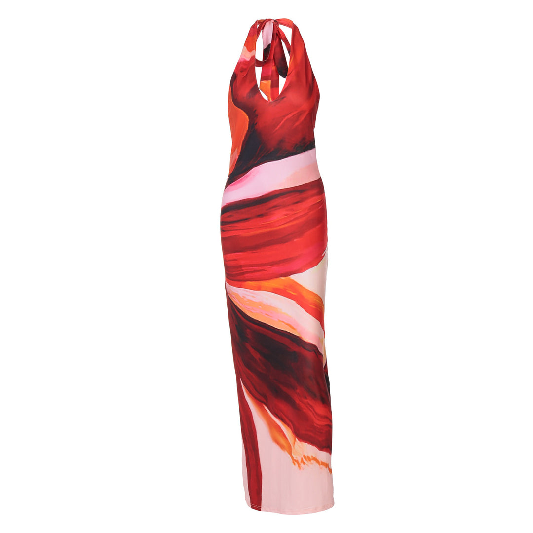 Damen Elegantes Maxikleid mit Halsband und raffinierten Farbverlauf Echo Archiv