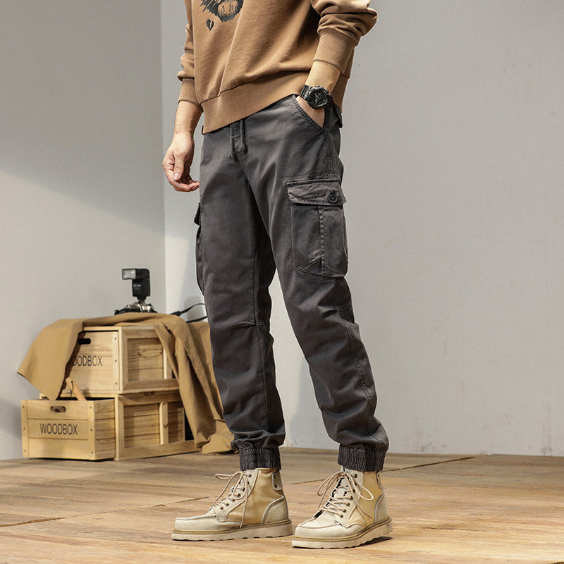 Herren Robust-Canvas Cargo-Jogger mit elastischem Kordelbund, aufgesetzten Utility-Taschen und gerippten Bündchen Echo Archiv