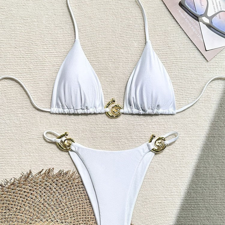 Damen Triangel-Bikini mit elegantem Goldakzent Echo Archiv