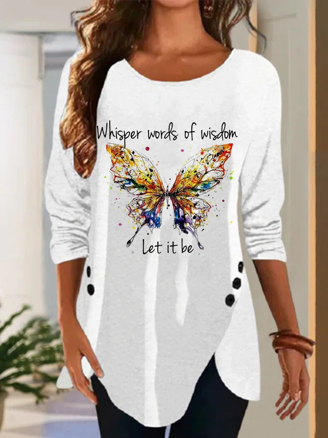 Damen Langärmeliges Oversize-Sweatshirt mit abstraktem Aquarell-Mosaikprint – Avérine