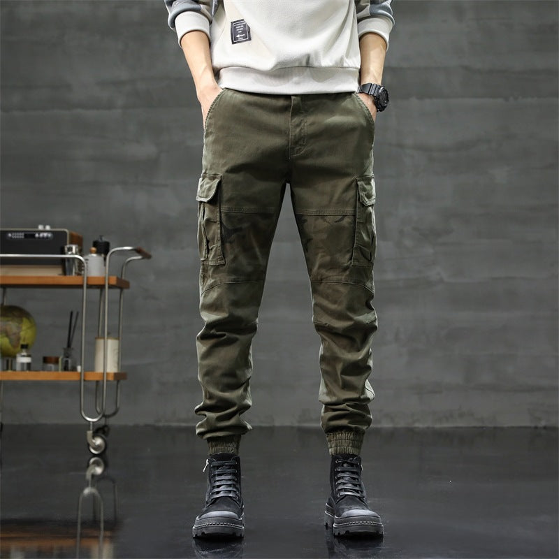 Herren Cargo-Jogginghose mit Camouflage-Knieeinsatz & elastischen Bündchen Echoarchiv