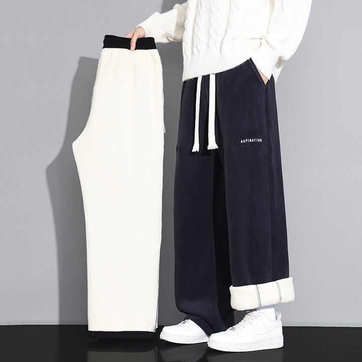 Damen Modische Oversized Fleece-Hose