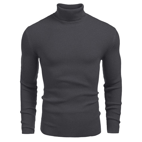 Herren Rollkragenpullover aus elastischem Rippstrick Echoarchiv