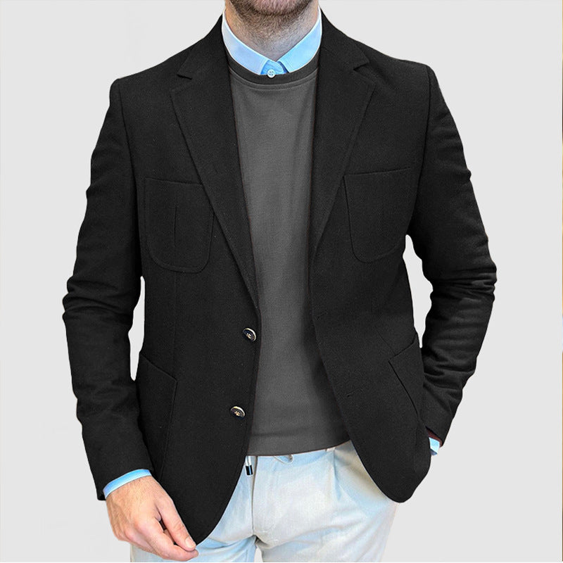 Herren elegantes Hybrid-Blazerjackett mit großen aufgesetzten Taschen und hochwertiger Verarbeitung Echoarchiv