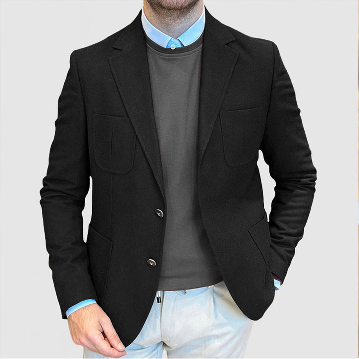 Herren elegantes Hybrid-Blazerjackett mit großen aufgesetzten Taschen und hochwertiger Verarbeitung Echoarchiv