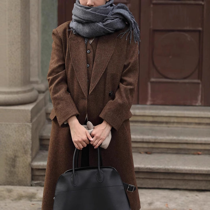 Damen Elegante und moderne Wool Trenchcoat Echoarchiv