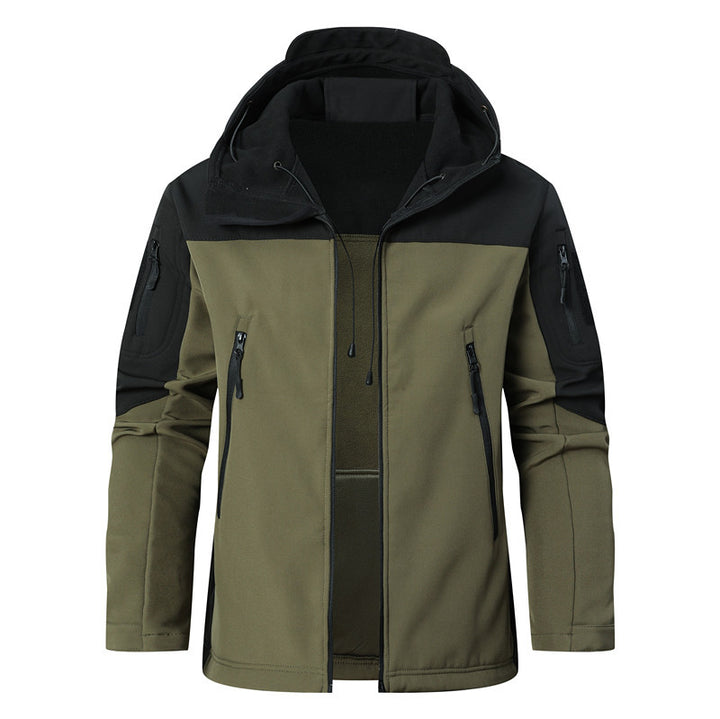 Herren winddichte Softshelljacke mit Kapuze und wasserabweisender Membran Echoarchiv