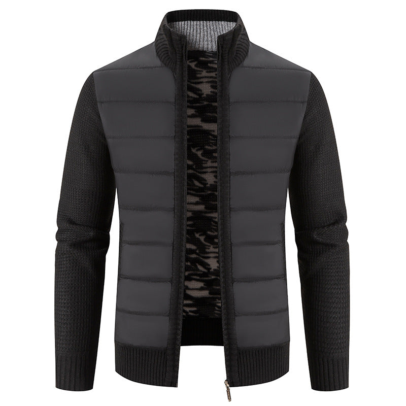 Herren nan Hybrid-Strick-Steppjacke mit wattierter Front, ergonomischen Strickärmeln und hohem Stehkragen Echo Archiv