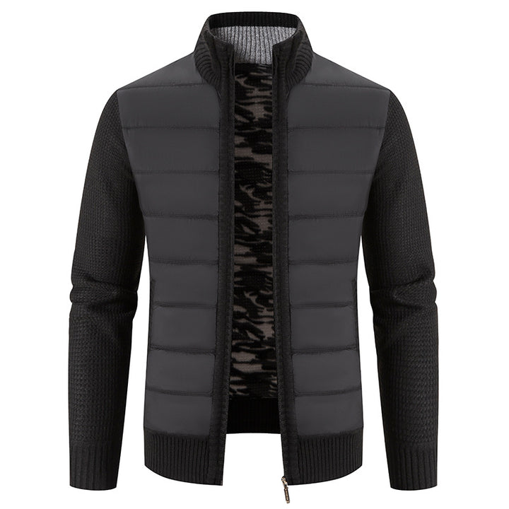 Herren nan Hybrid-Strick-Steppjacke mit wattierter Front, ergonomischen Strickärmeln und hohem Stehkragen Echo Archiv