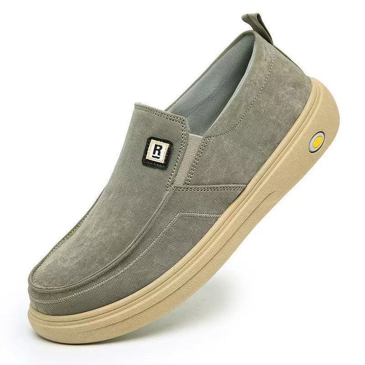 Herren Canvas-Slip-On Freizeit-Slipper mit ergonomischer Komfortplateau-Sohle Echoarhiv