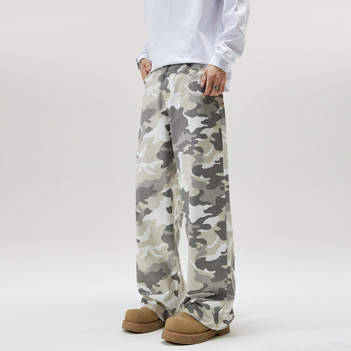 Herren Weite Camouflage-Twill-Hose im Oversize-Baggy-Schnitt Echo Archiv
