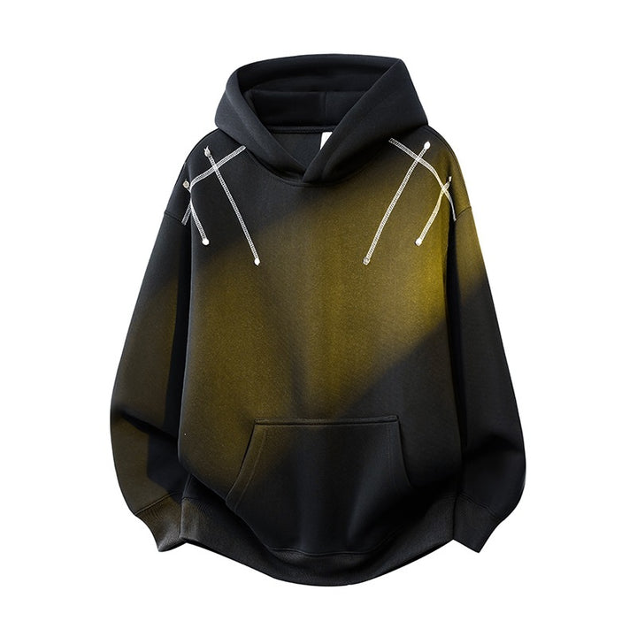 Unisex Oversize-Kapuzenpullover mit Kängurutasche und dekorativen Zugbändern Echoarchiv