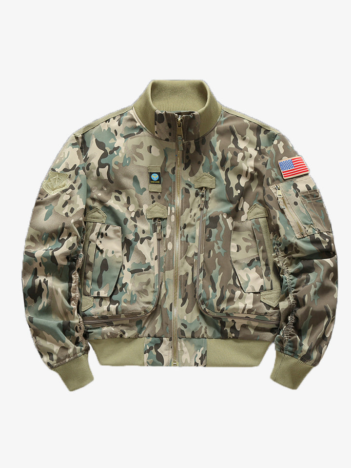 Herren Flieger-Bomberjacke im Militärstil mit Multifunktions-Taschen Echo Archiv