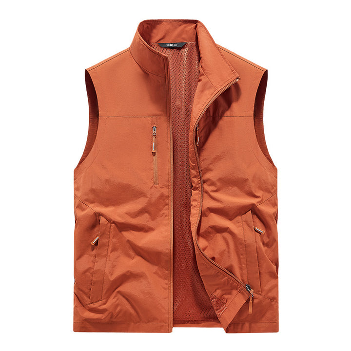 Herren Leichte Outdoorweste mit Mesh-Innenfutter und Multifunktionstaschen Echoarchiv