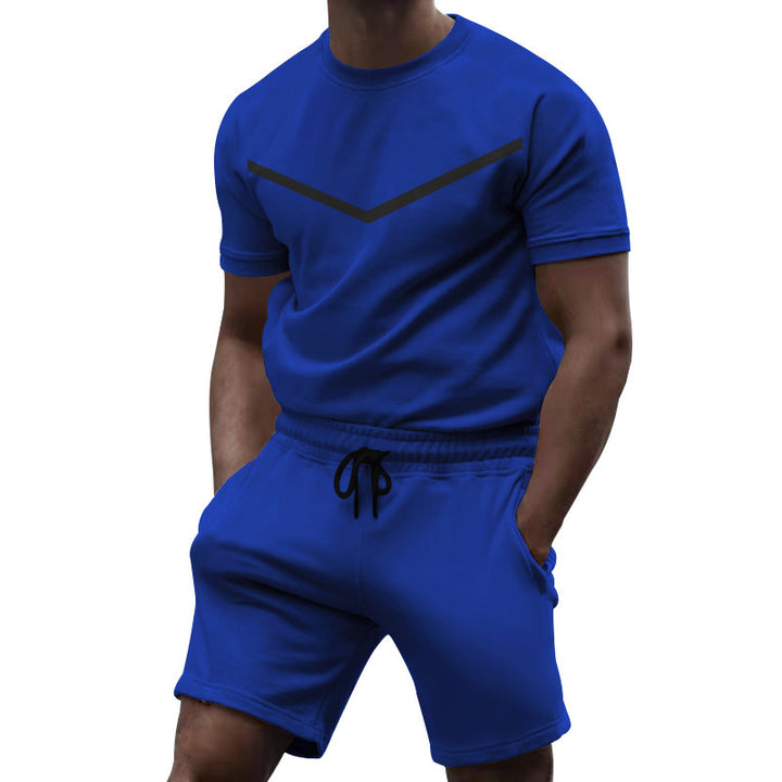 Herren Sportliches Kurzarm-Outfit mit elastischem Bund und praktischen Taschen Echoarchiv