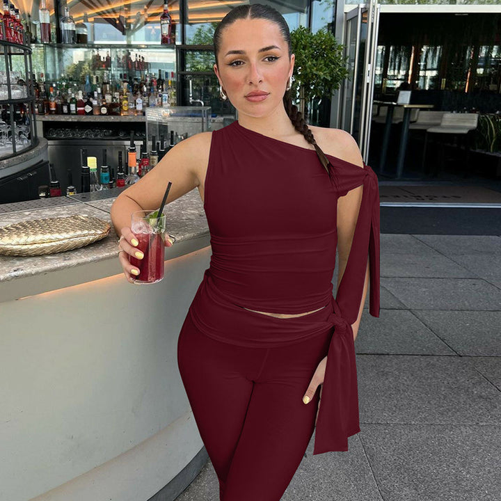 Damen Einseitiger Jumpsuit mit exklusiven Drapierungen Echo Archiv