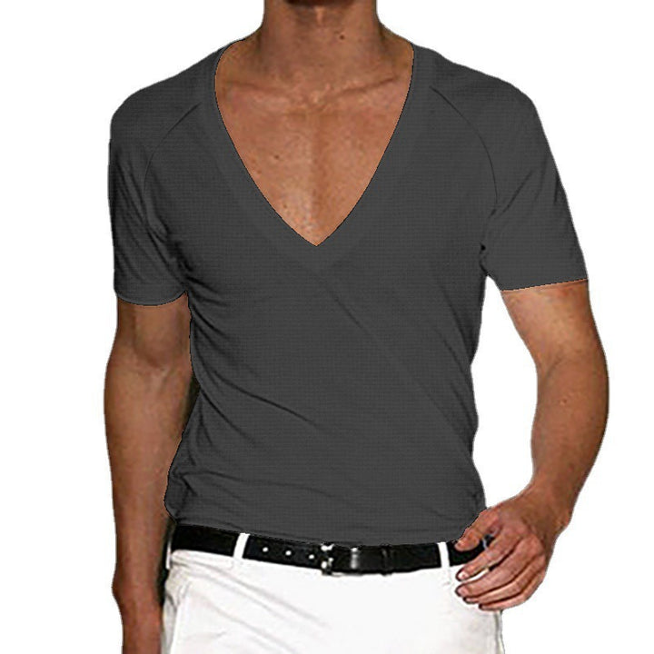 Herren modernes V-Ausschnitt T-Shirt mit atmungsaktiven Eigenschaften Echoarchiv