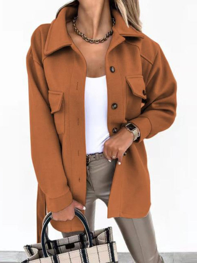 Damen Oversize-Hemdenjacke mit aufgesetzten Klappentaschen Echoarchiv