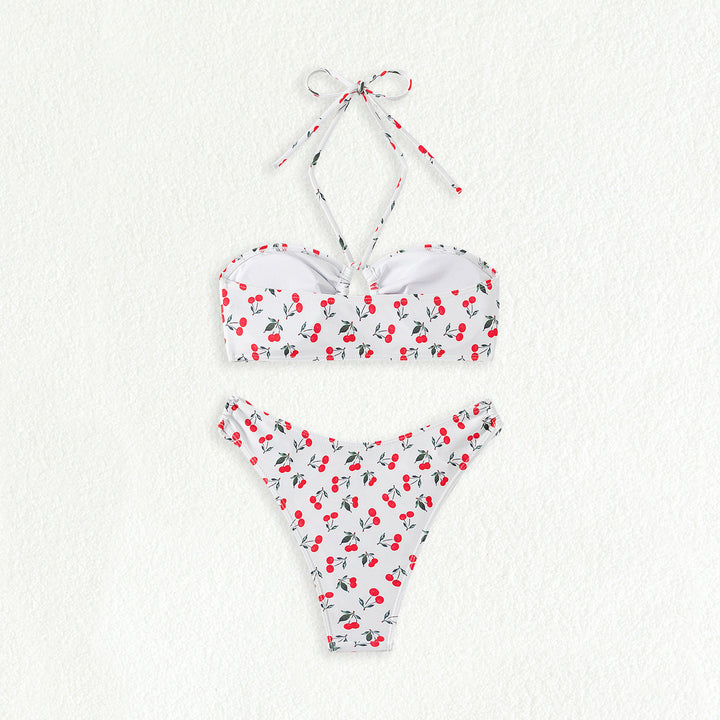 Damen Bandeau-Bikini-Set mit verspieltem Kirschmuster Echo Archiv