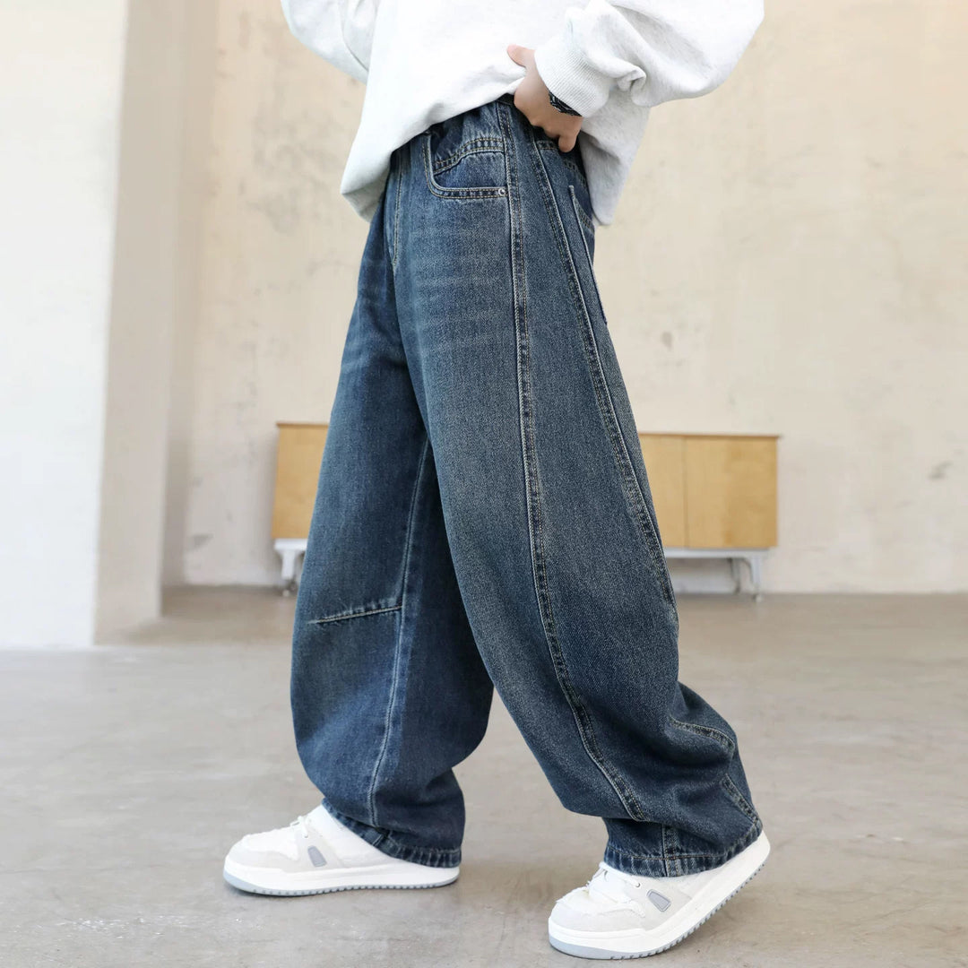 Damen lässige weite Denim-Hosen Echo Archiv