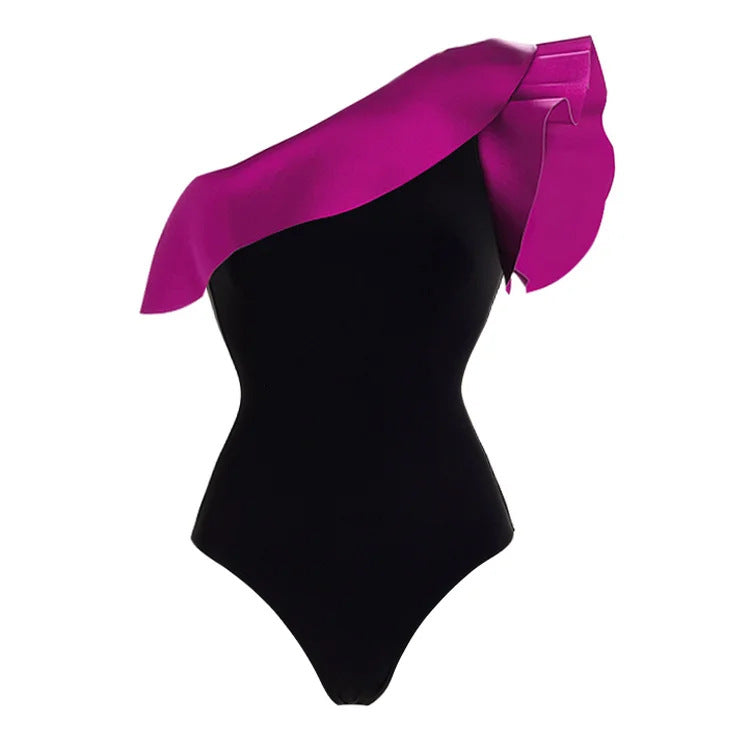 Damen Badeanzug mit asymmetrischem Rüsschendesign Echo Archiv