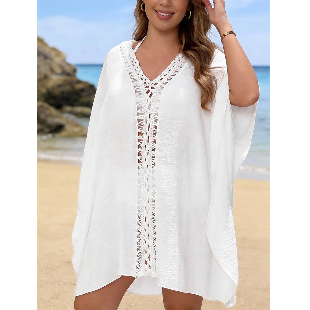 Damen luftiger Strandüberwurf mit Lochstickerei und elegantem Design Echo Archiv