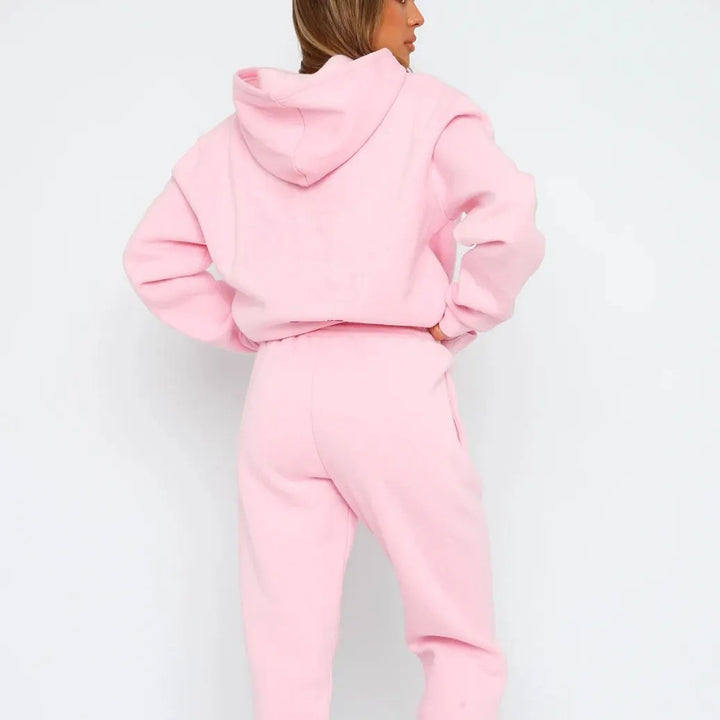 Damen nan oversized Kapuzen-Loungewear-Set mit Kängurutasche und elastischem Knöchelabschluss Echo Archiv