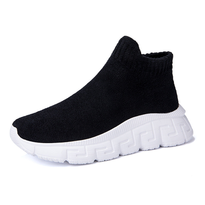 Damen nan kuscheliger Sock-Sneaker aus Teddy-Samt mit elastischem Schaft und stoßdämpfender Profilsohle Echo Archiv