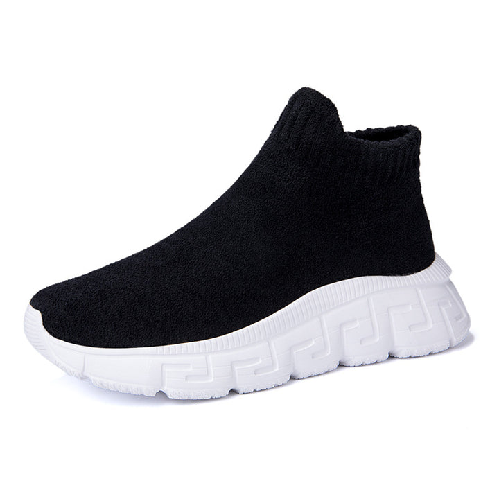 Damen nan kuscheliger Sock-Sneaker aus Teddy-Samt mit elastischem Schaft und stoßdämpfender Profilsohle Echo Archiv