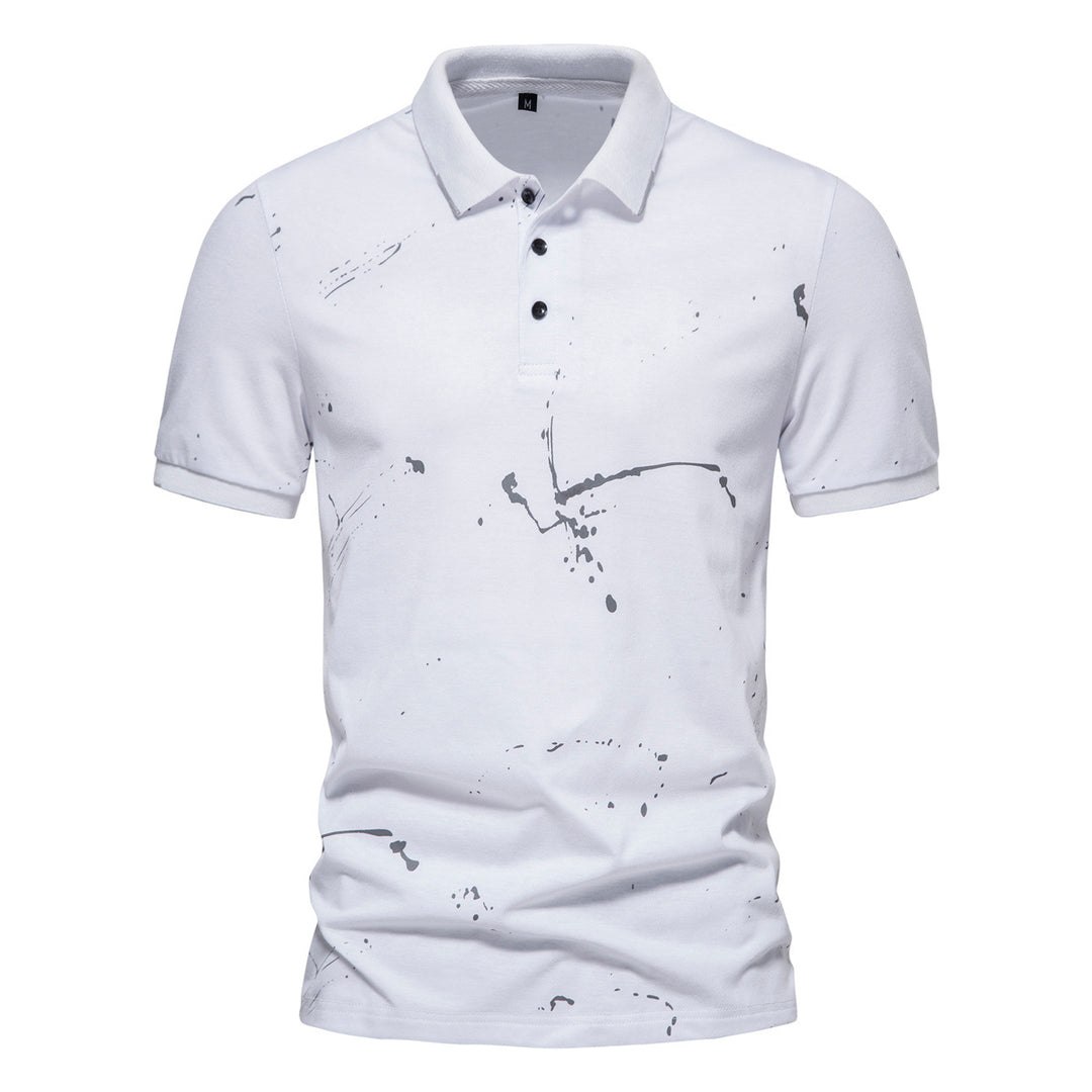 Herren Poloshirt mit kreativen Spritzdruck und hochwertiger Baumwolle Echoarchiv