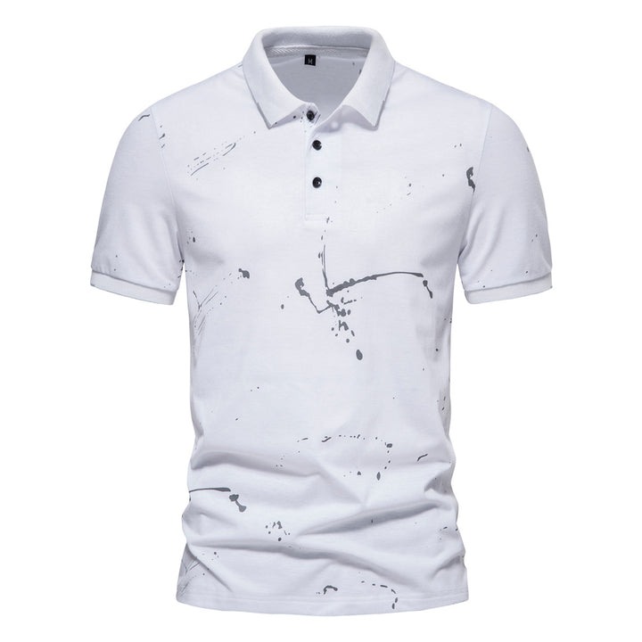 Herren Poloshirt mit kreativen Spritzdruck und hochwertiger Baumwolle Echoarchiv