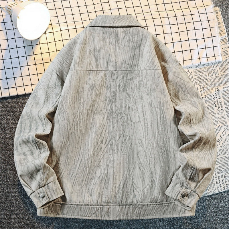 Herren Utility-Overshirt aus Vintage-Optik mit Druckknopfleiste, Pattentaschen & gebürsteter Struktur Echoarchiv