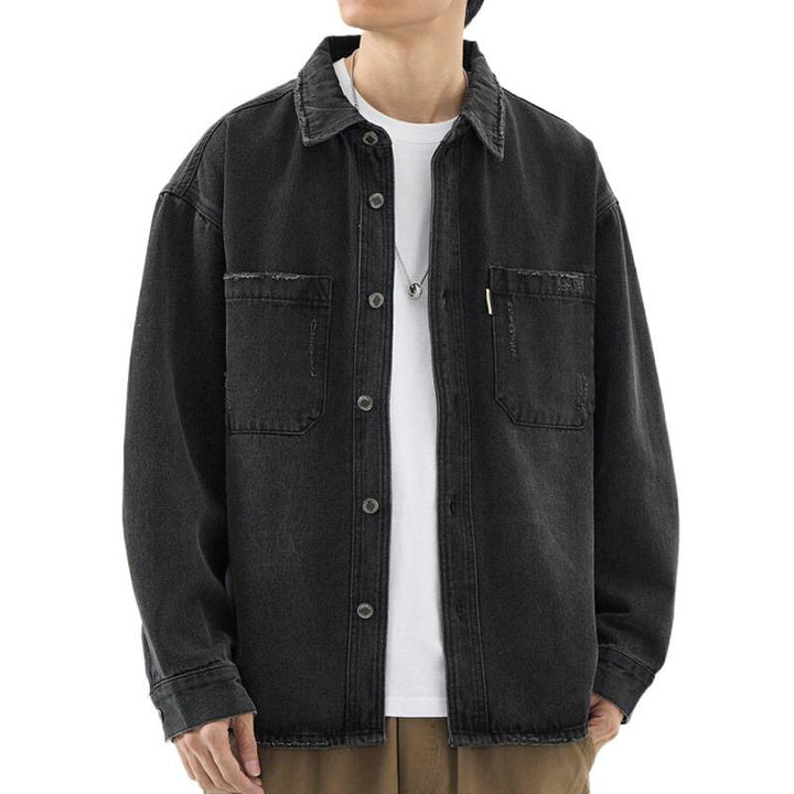 Herren Lässige Denim Hemdjacke Echo Archiv
