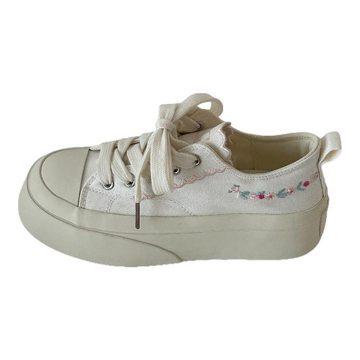 Damen Plateau-Sneaker mit floralen Applikationen und strapazierfähigem Obermaterial Echo Archiv