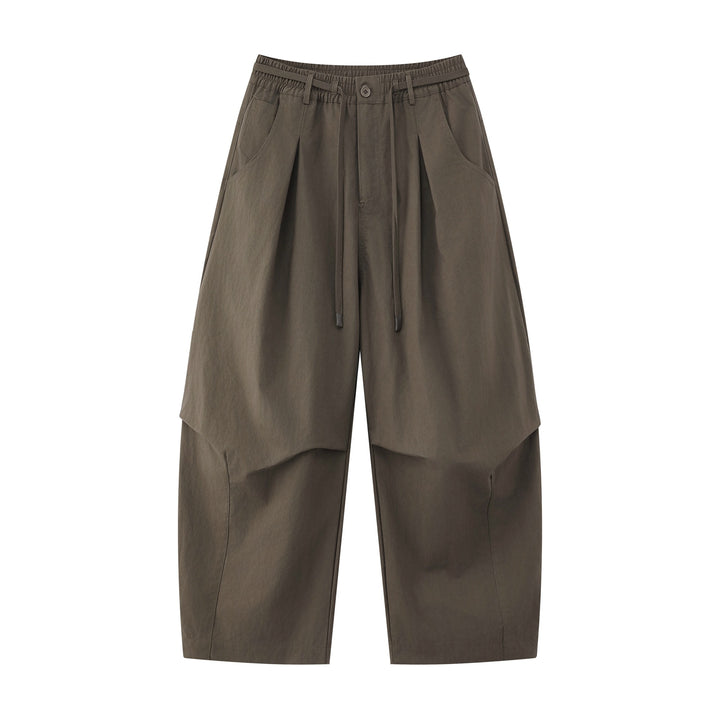 Damen Weite Culotte-Hose mit hohem Bund, Kellerfalten und Kordelzug Echoarchiv