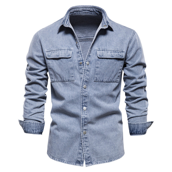 Herren Denim Hemd mit doppelten Brusttaschen und lässigem Schnitt Echoarchiv