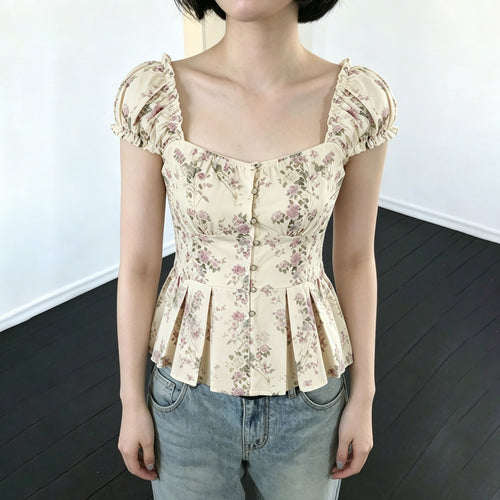 Damenbluse mit floralem Design und Rüschenärmeln Echo Archiv