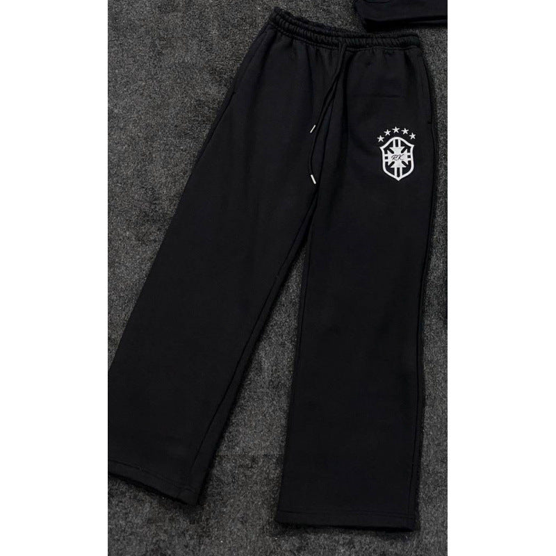 Damen nan weite Jogginghose mit elastischem Bund, Tunnelzug und gesticktem Emblem Echo Archiv