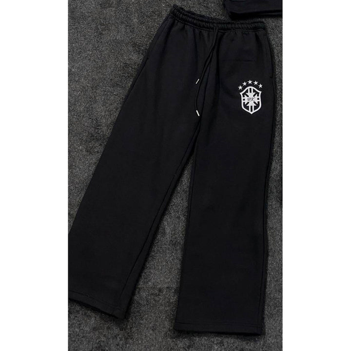 Damen nan weite Jogginghose mit elastischem Bund, Tunnelzug und gesticktem Emblem Echo Archiv