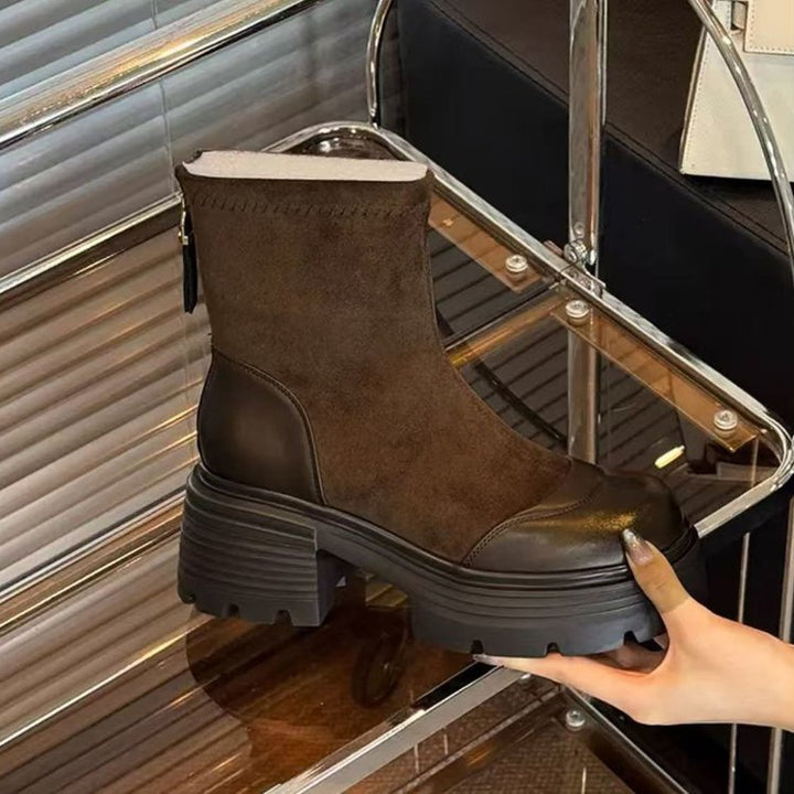 Damen Modische Stiefeletten mit Blockabsatz Echo Archiv