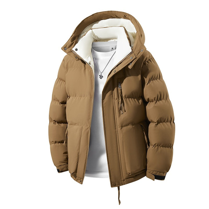 Herren Wärmende Daunenoptik‑Steppjacke mit Kapuze, Thermofutter & Kordelzug Echoarchiv