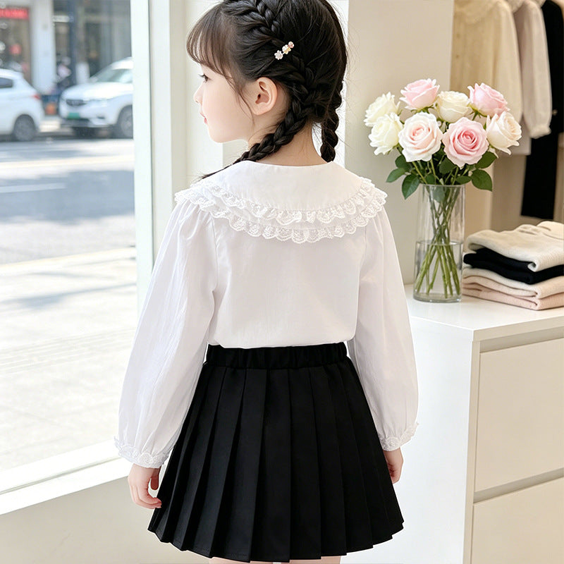 Damen elegante Bluse mit Spitzenkragen Echo Archiv