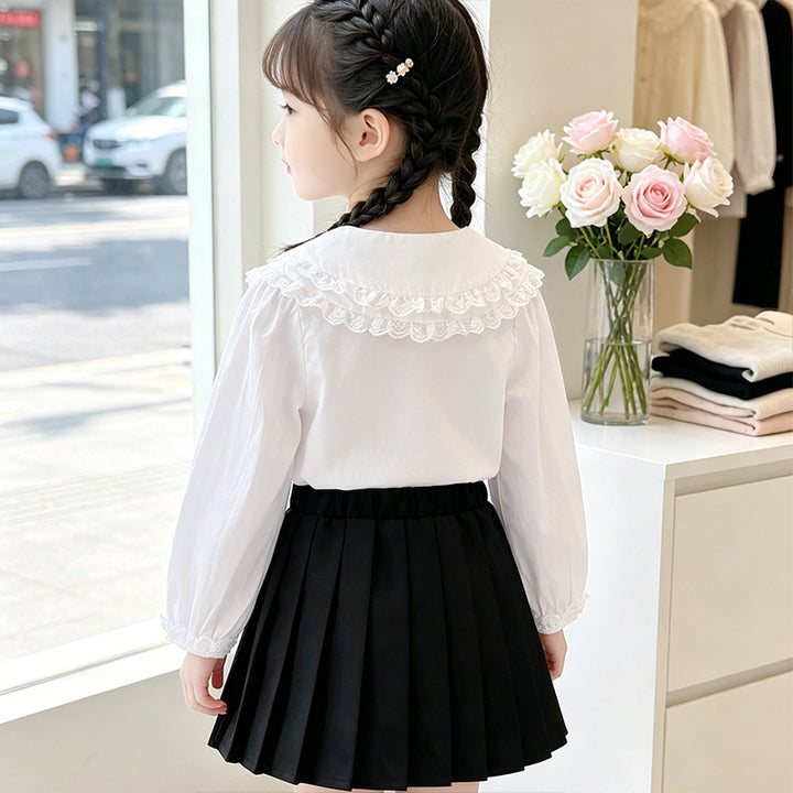 Damen elegante Bluse mit Spitzenkragen Echo Archiv