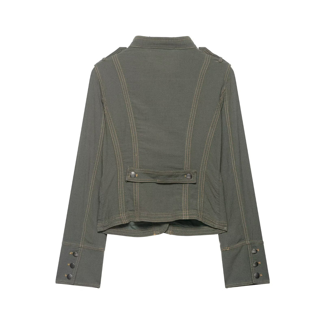 Damen Kurze Utility-Jacke mit Stehkragen, Schulterklappen und aufgesetzten Pattentaschen Echo Archiv