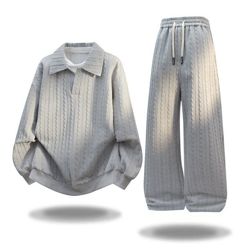 Damen Weite Strick-Loungehose mit Zopfmuster, Kordelbund & Relaxed-Silhouette Echoarchiv