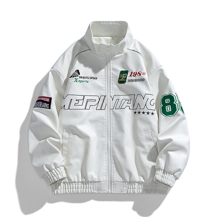 Herren Rennsport-inspirierte Zipjacke im Bomberstil Echoarchiv
