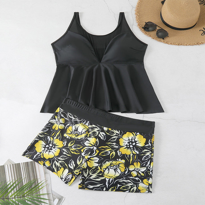 Damen Tankini-Set mit floralem Rock und figurformendem Oberteil Echo Archiv