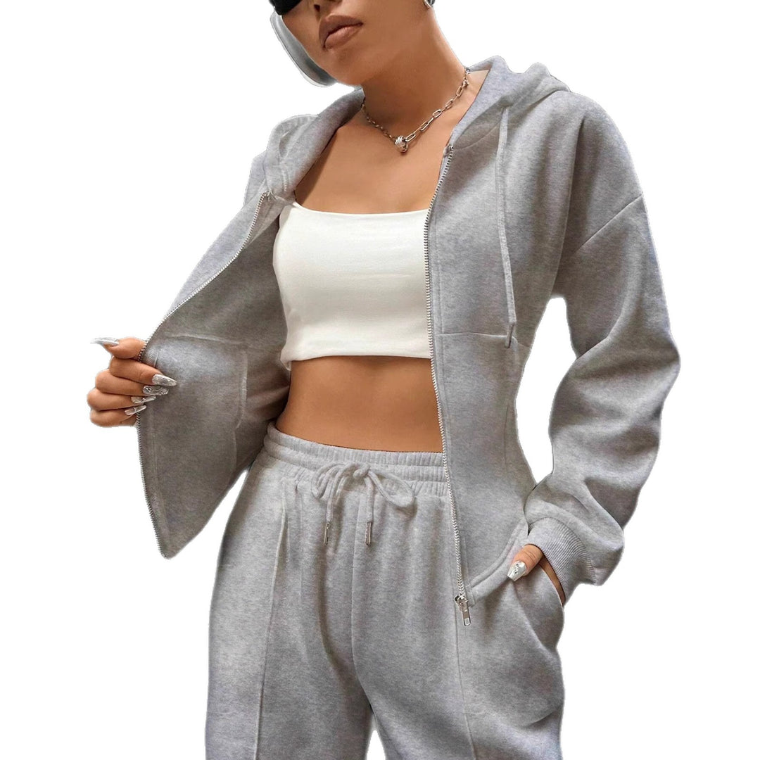 Damen Zip-Hoodie und weite Sweatpants Set mit taillierter Nahtführung Echo Archiv