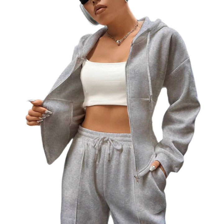 Damen Zip-Hoodie und weite Sweatpants Set mit taillierter Nahtführung Echo Archiv