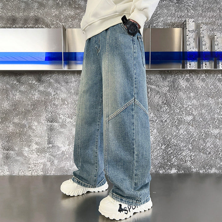 Unisex weite Jeans mit stilvollen Kontrastnähten Echo Archiv